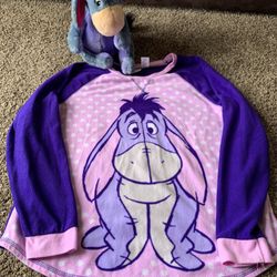 Disney Eeyore Stuffed Animal & XL shirt