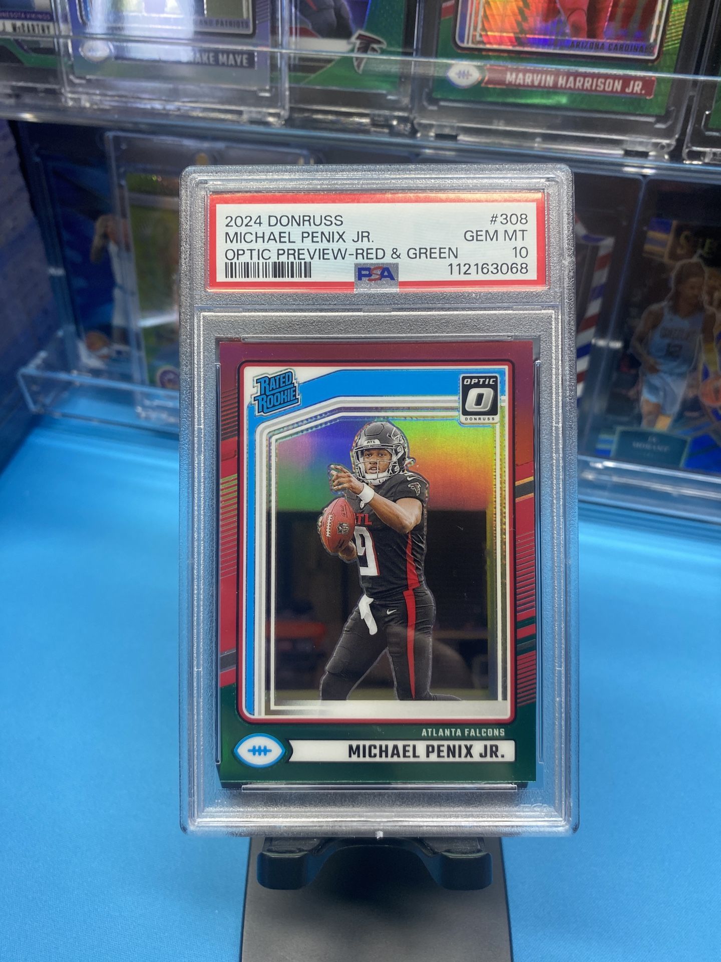 PSA 10- Michael Penix Red/Green Optic Preview