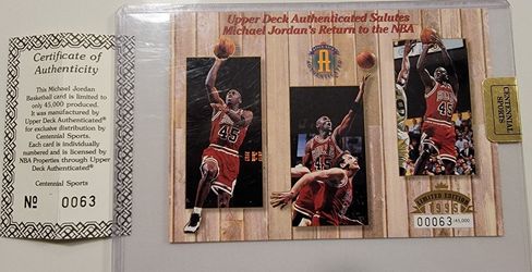 1995 UD Authenticated Salutes Michael Jordan's Return To The NBA #063/45000