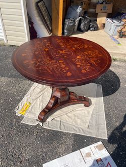 antique marquetry table.