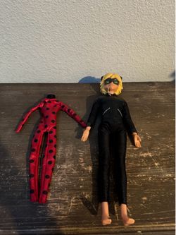 Miraculous Lady Bug Outfit and Cat Noir Doll