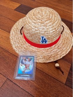 RARE Dodgers x One Piece Luffy Card + Hat LA Dodgers Giveaway Exclusive