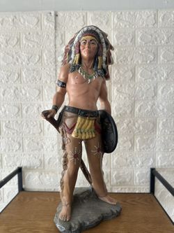 Indian warrior chief resin sculpture