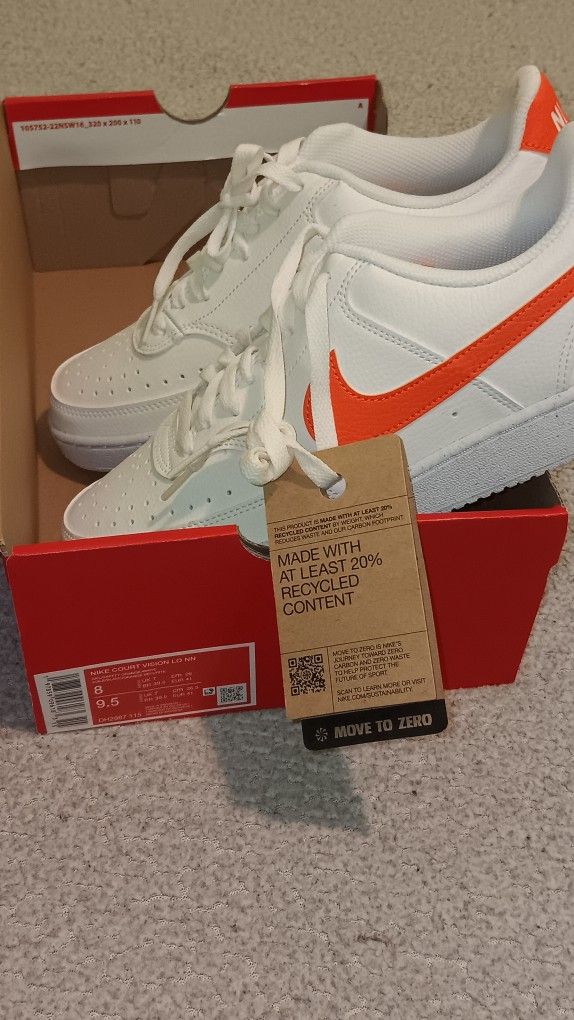 Nike Court Next Nature Sail Orange/White Size 8