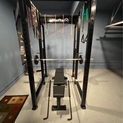 Squat Rack w/ Bench & Weights