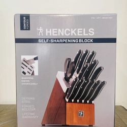 Henckels Contour Forged Accent 14pc Self-Sharpening Knife Block Set, Brand New Open box Never Used