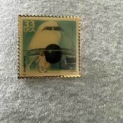 1999 Vintage Boeing Jumbo Jet Stamp Design Pin