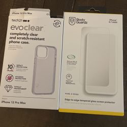 iPhone 12 Max Pro Case Plus Tempered Glass Screen Protector 