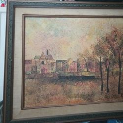 Large Canvas Oil Paint/ Boat Wall Art