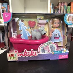 Ankiki- Mini Doll Set , ( Bath Time ) 