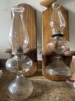 Antique Kerosene Lamps / Wall Holder 2 Available 