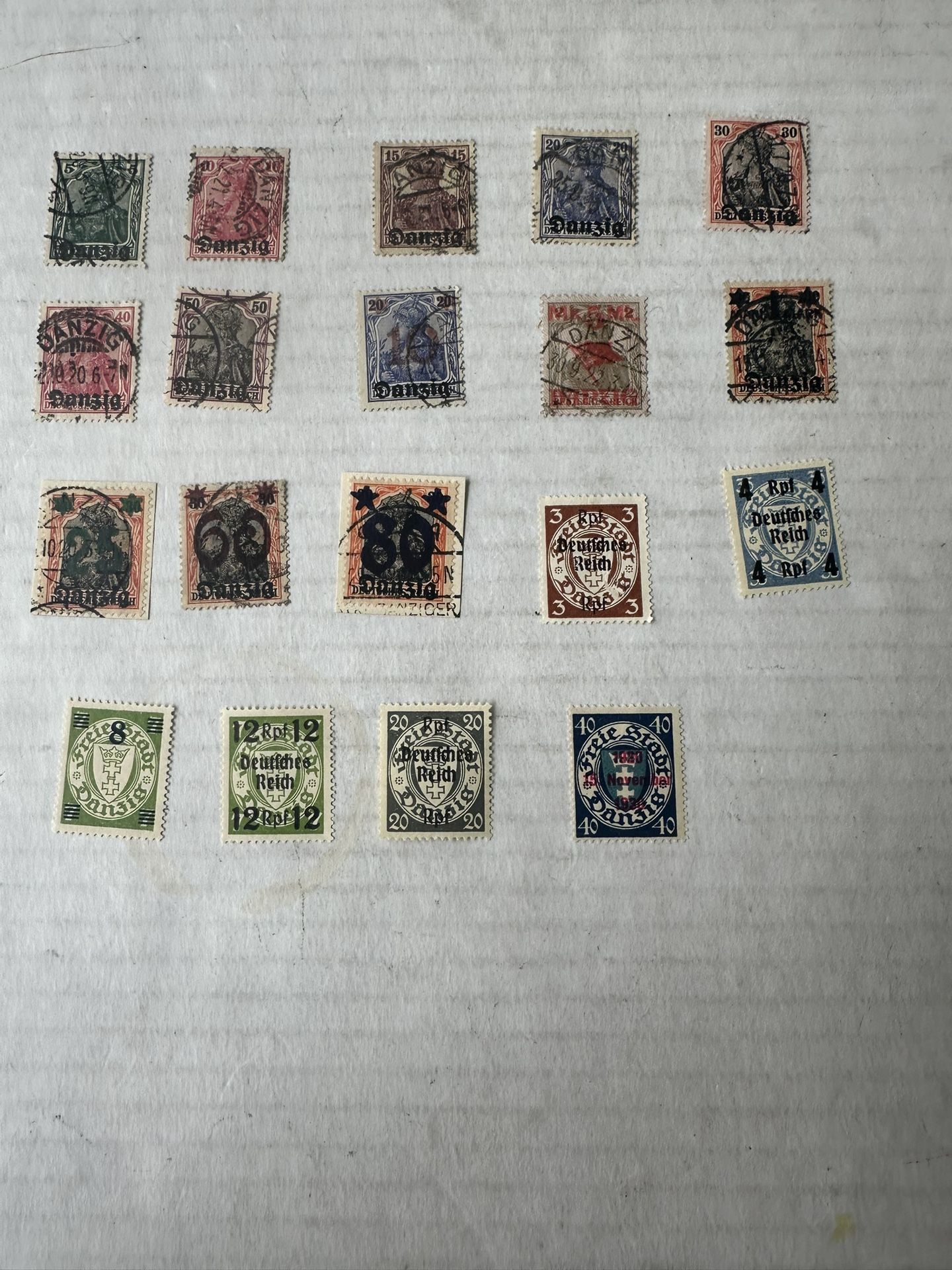 Danzig Collection Of 19 Used Stamps