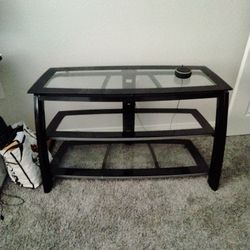 Glass And Black TV Stand