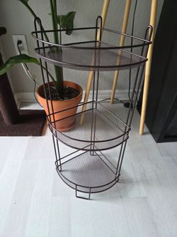 3-Tier Metal Mesh Corner Shelf