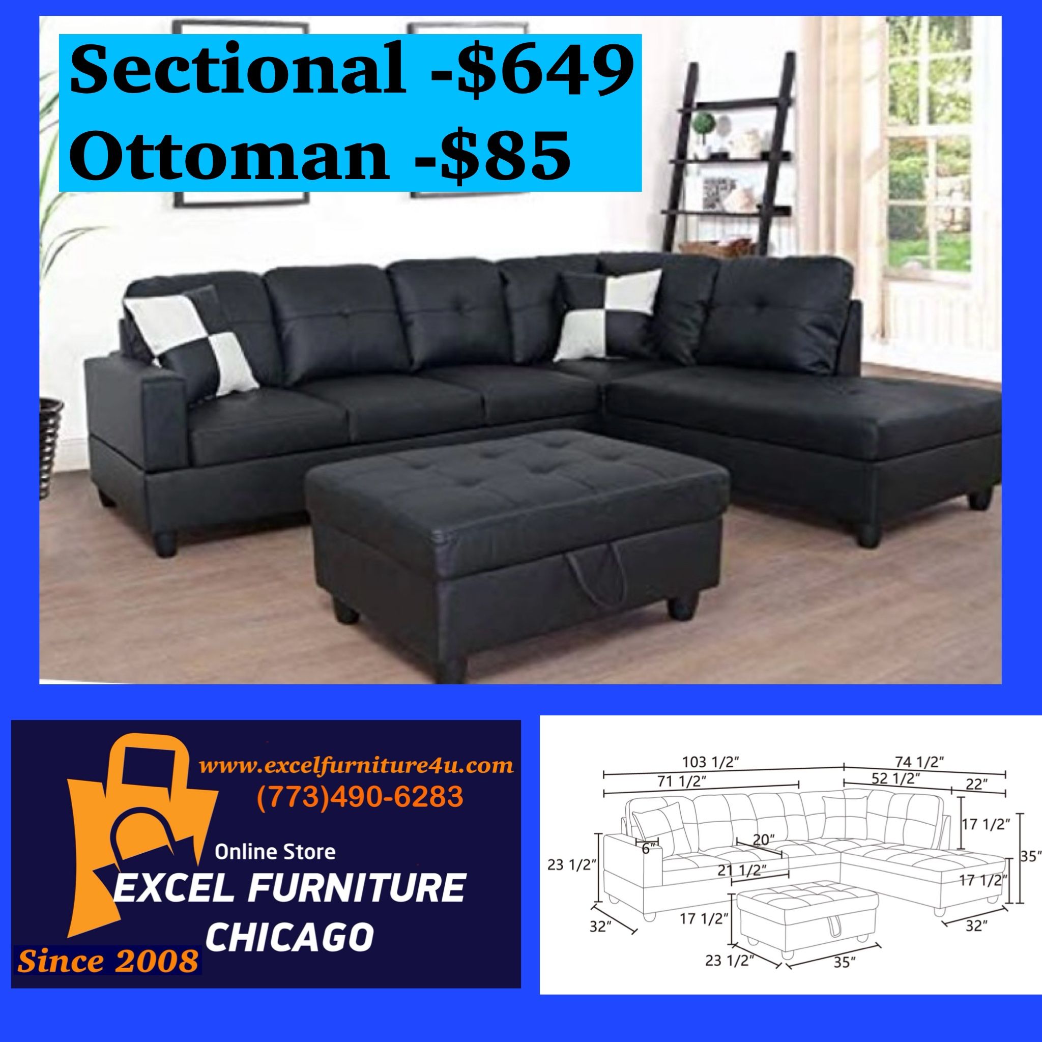 📦Free Delivery—Brand New Sofa Couch Sectional