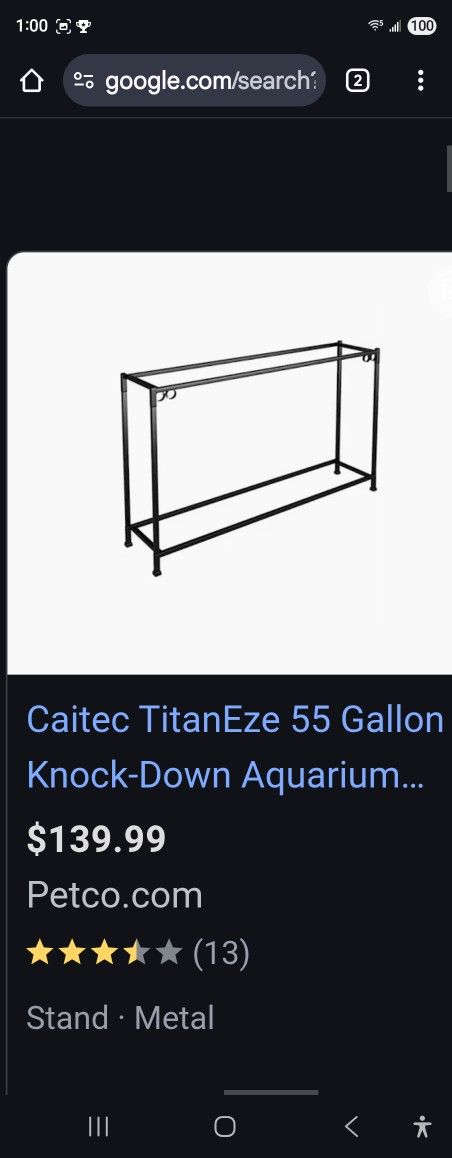 55 Gal Tank And Metal Stand