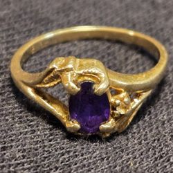 10k Purple Amethyst Sz.3.5 Gorgeous Smaller Ring Made By Elbe