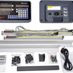 DRO 2 Axis Digital Readout Display with 2pc Glass Linear Scale 5 Micron Accuracy for CNC Mill Lathe Machine (150+250)