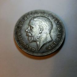 1935 English Crown Silver coin Incused Edge.