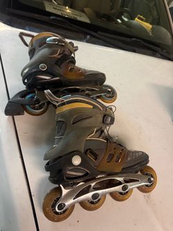 Inline Rollerblades Gray and Gold
