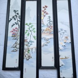 Vintage Japanese Hand painted Tiles