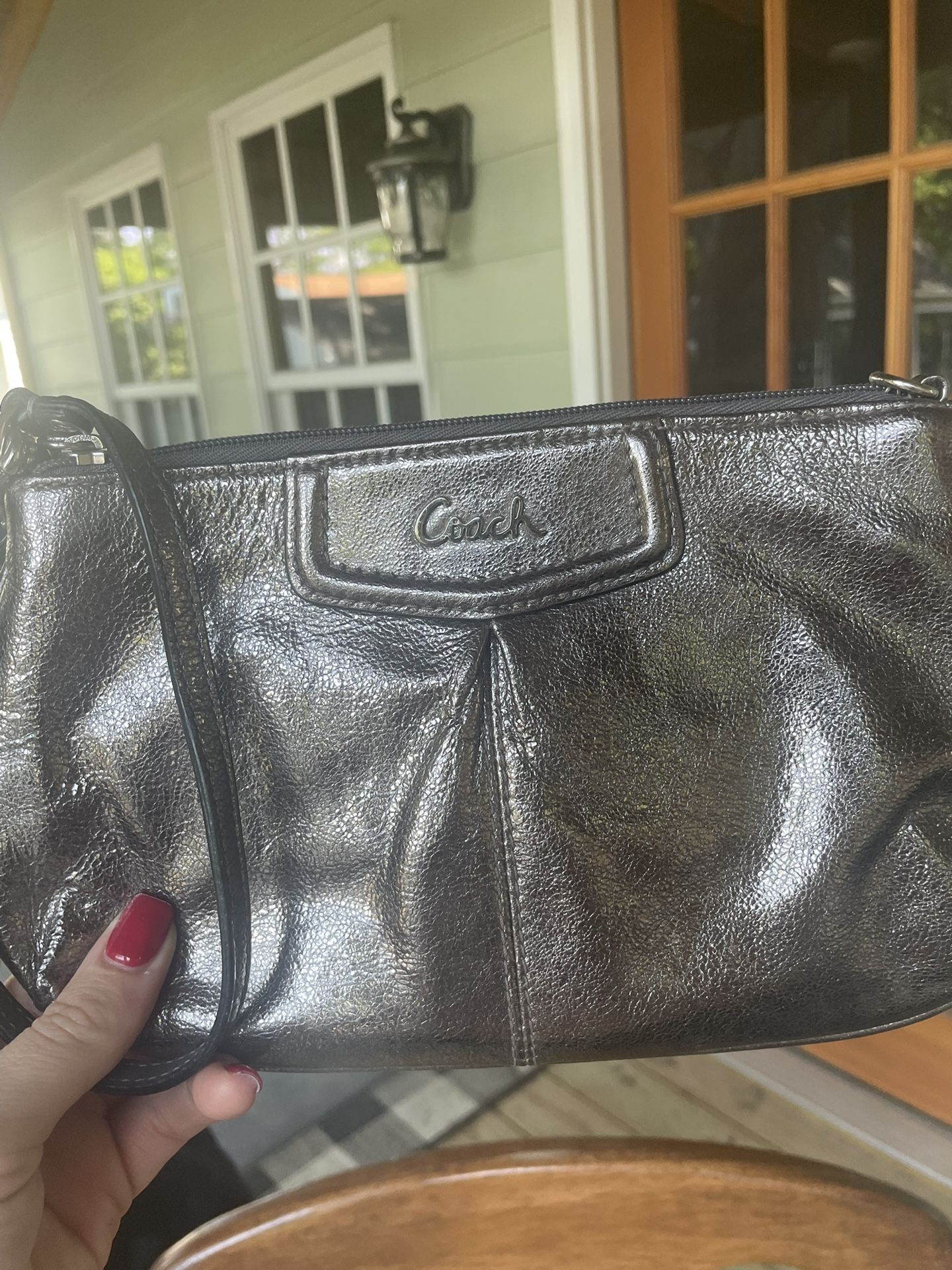 Silver Coach Clutch