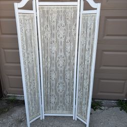 3 PANEL SCREEN DIVIDER-VICTORIAN STYLE-SHABBY CHIC WHITE