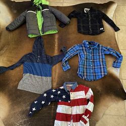 Boys Long Sleeve Shirts And Snow Jacket Size 8