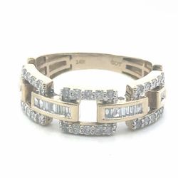 Men’s 14k Yellow Gold Diamond Chain Design Ring Size 10 GP3118728
