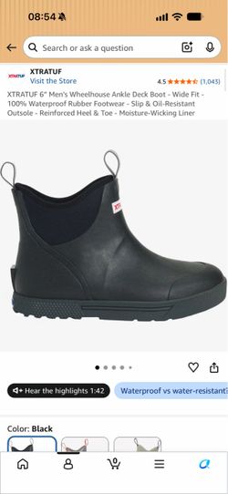 XTRATUF Men’s Wheelhouse 6” Waterproof Deck Boots – Size 13 Black – New, No Box