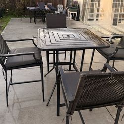 Bar style table and chairs