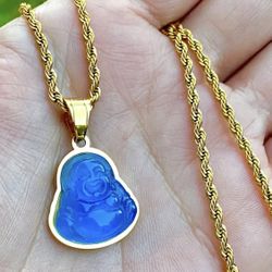 Small Buddha Pendant With Rope Chain 