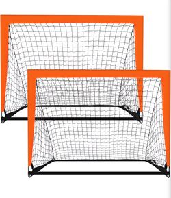 2 Pack, 4’ x 3’ Size Portable Kid Soccer Goals
