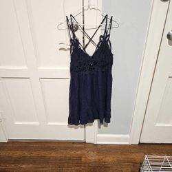 Francesca’s Collections Blue Rain Blue Lace Strap Dress In Medium