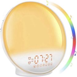 Sunrise Alarm Clock, Wake Up Light with Sunrise Simulation, Dual Alarms with FM Radio, 7 Nature Sounds & Snooze, 7 Colors Night Light, Sleep Aid Digit