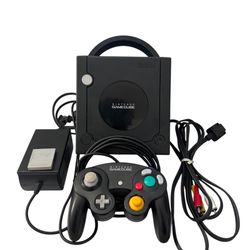 Nintendo GameCube Black Console DL001 Bundle w/ Controller, Cables & COD Finest Hour