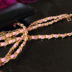 New PINK & GOLD CROSSBODY STRAP 