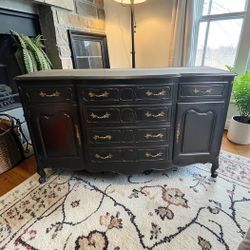 Drexel French Provincial Dresser – Solid Wood, Black Finish, Gold Hardware FREE LOCAL DELIVERY!