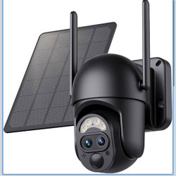 New-Dual Lens Solar Camera Outdoor Wireless, 12X Hybrid Zoom, 360° View WiFi Cameras for Home Security, Color Night Vision, Easy to Install, PIR Alarm