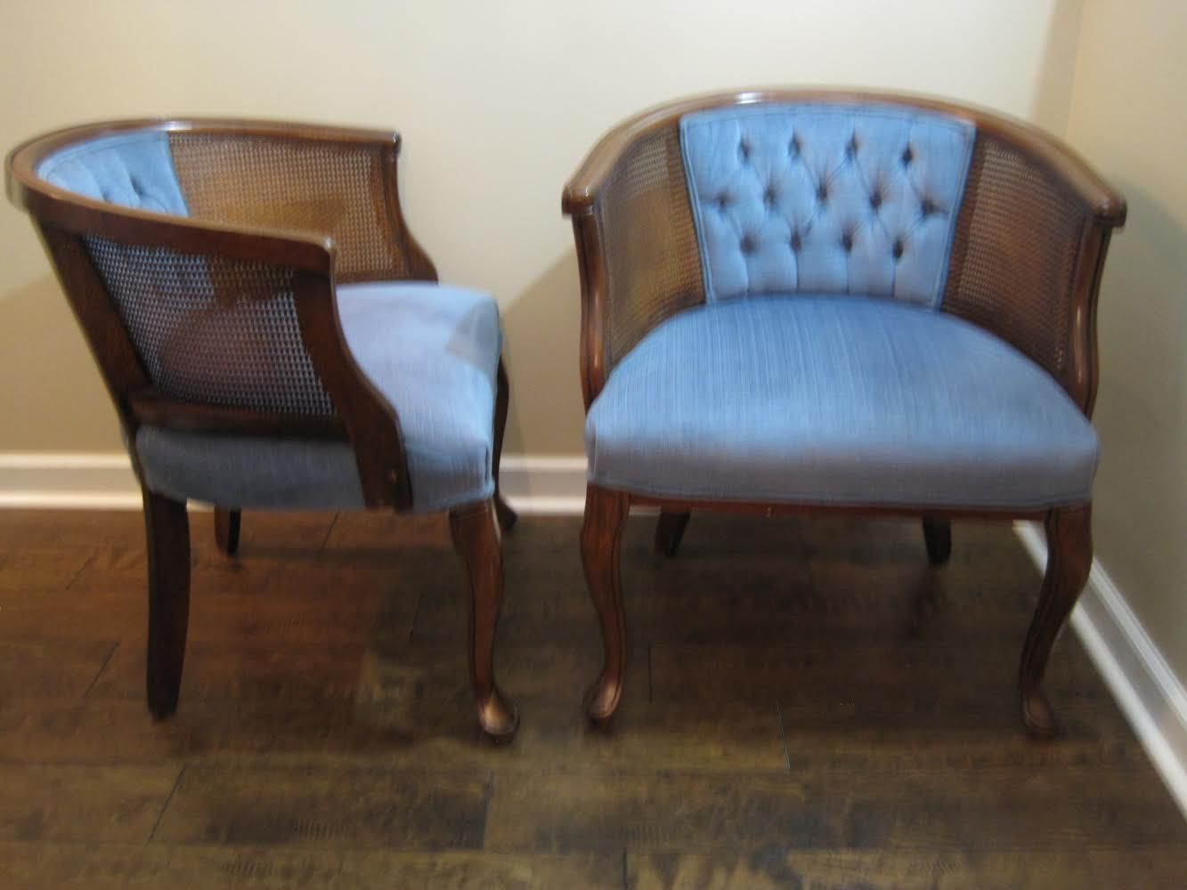 Pair of barrel Back Cane chairs