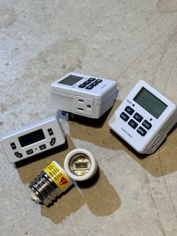 Digital Outlet Timers + Light Socket Adapter