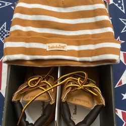 3c Timberland Crib Booties with Hat Set Baby 