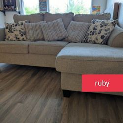 Abney Driftwood Sleeper Sofa Chaise | Bed Sofa | By Ashley Living Room Furniture @ Fast Delivery 🚚