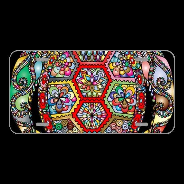 License Plare Novelty Car Front Sea Turtle Floral Flowers Decorative