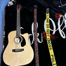 Ashthorpe 6 String Acoustic/Electric Guitar For beginners