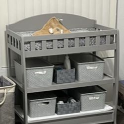Gray Baby Changing Table