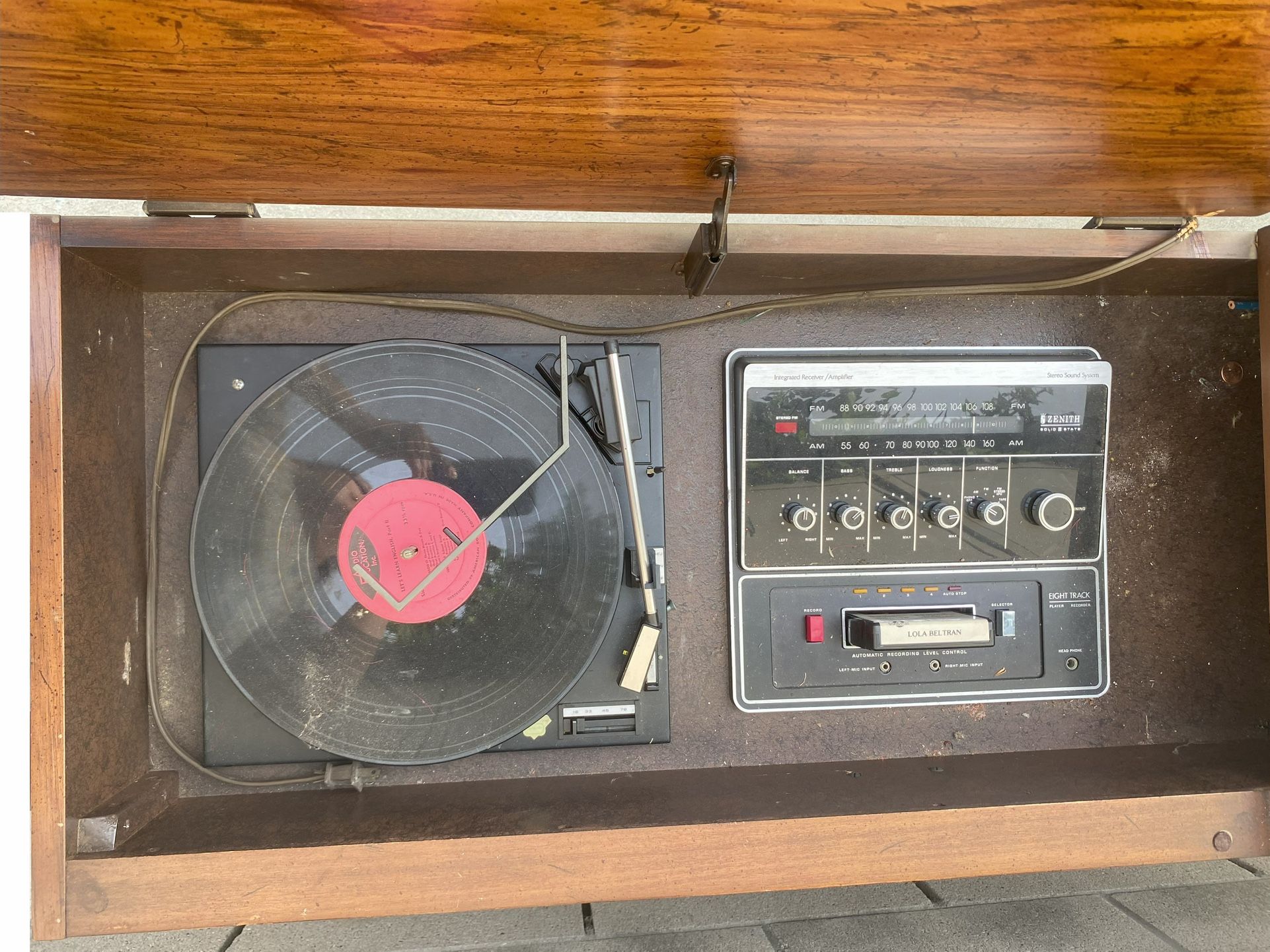 Vintage Zenith Solid-State Console Stereo (Record & 8 Track System)