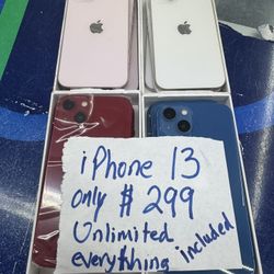 Apple iPhone 13 with unlimited everything included only 299