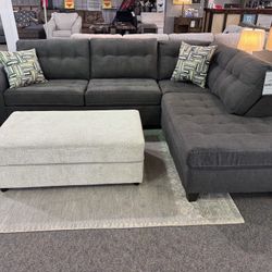 [OM] 🟪 Only $45 initial then take it home 🏡 Brand New Pasadena 2 Piece Sectional With Chaise 