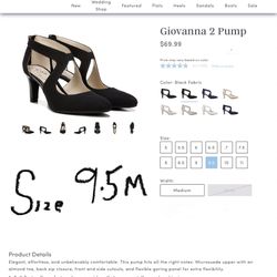 Life Stride, Giovanna Pumps 2, Women's Shoes Black Size 9.5 M